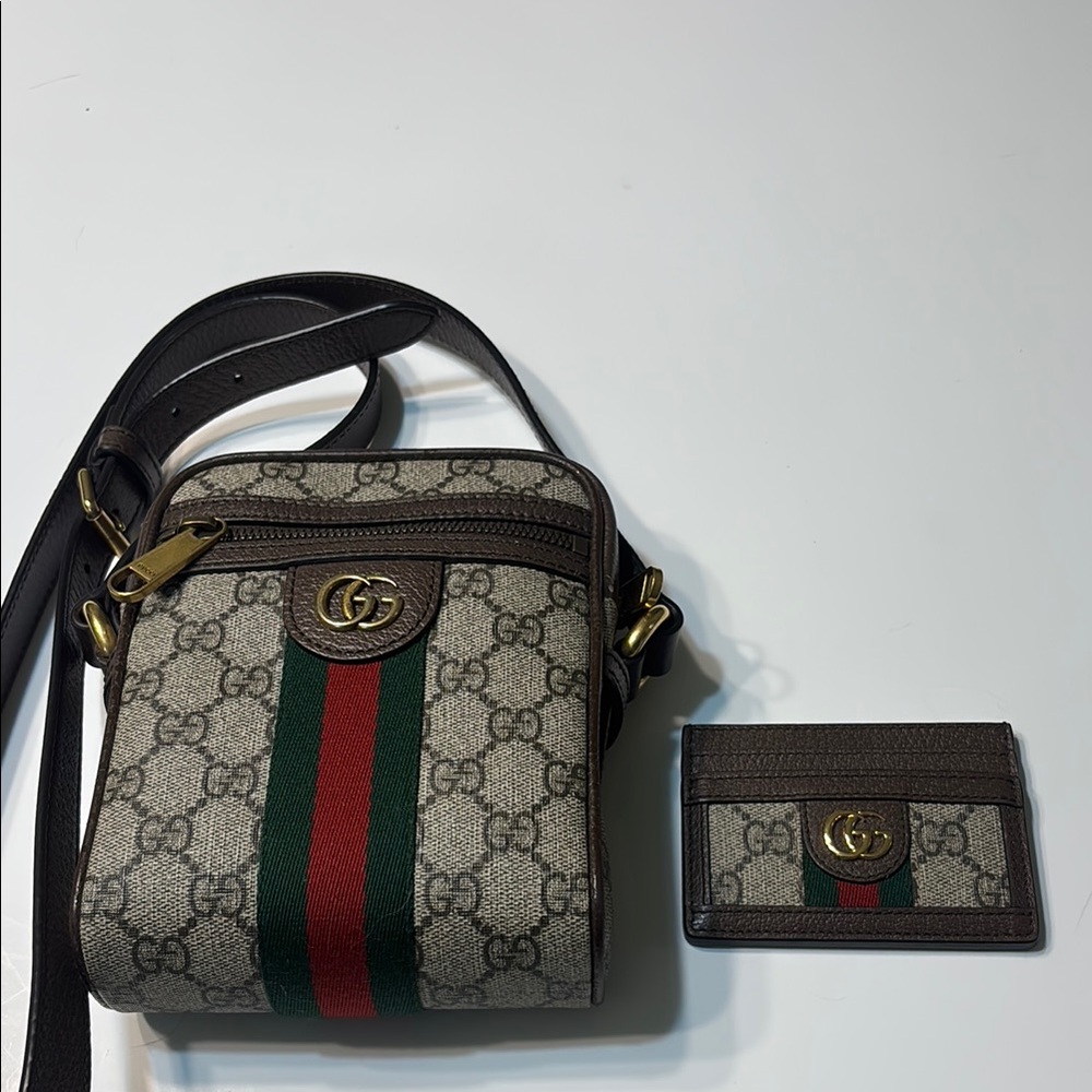 Gucci Mini Bag in Brown with Red and Green Accents